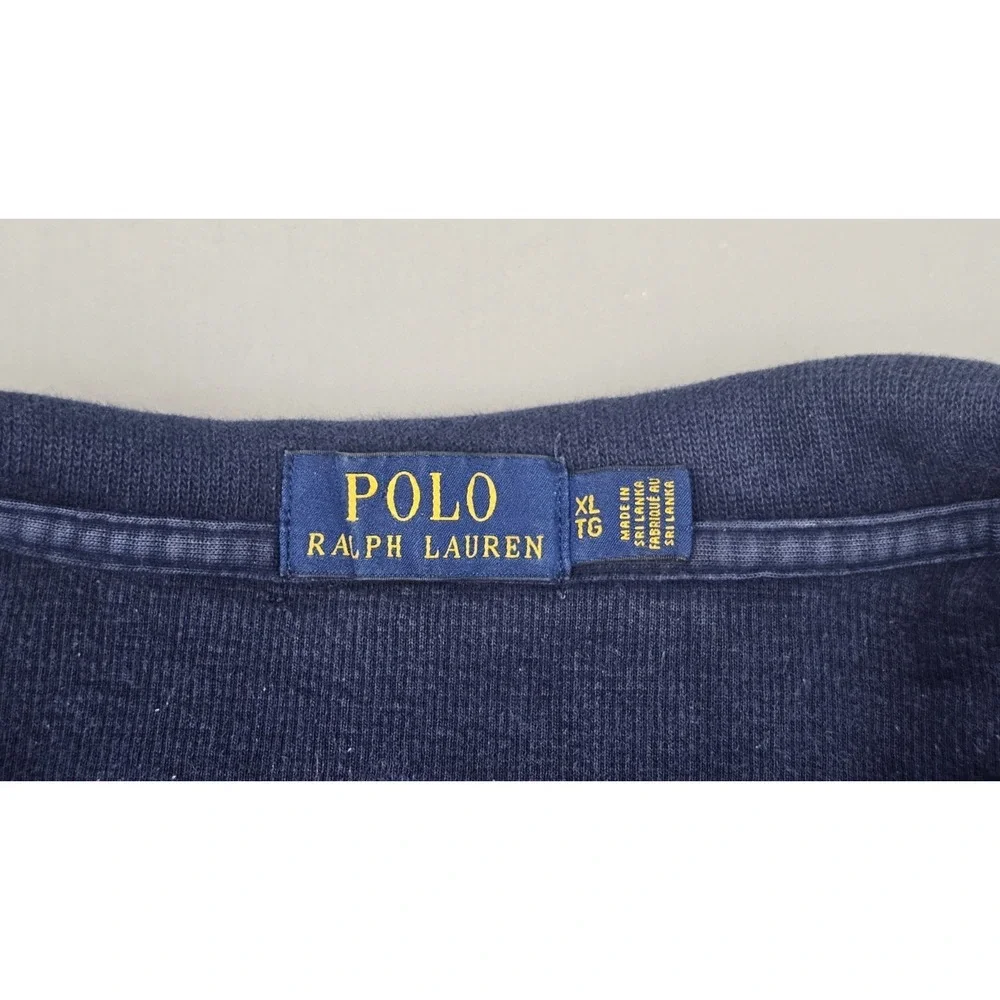 Vintage Polo Ralph Lauren 1/4‎ Zip Pullover Sweater Mens XL Blue Preppy Casual